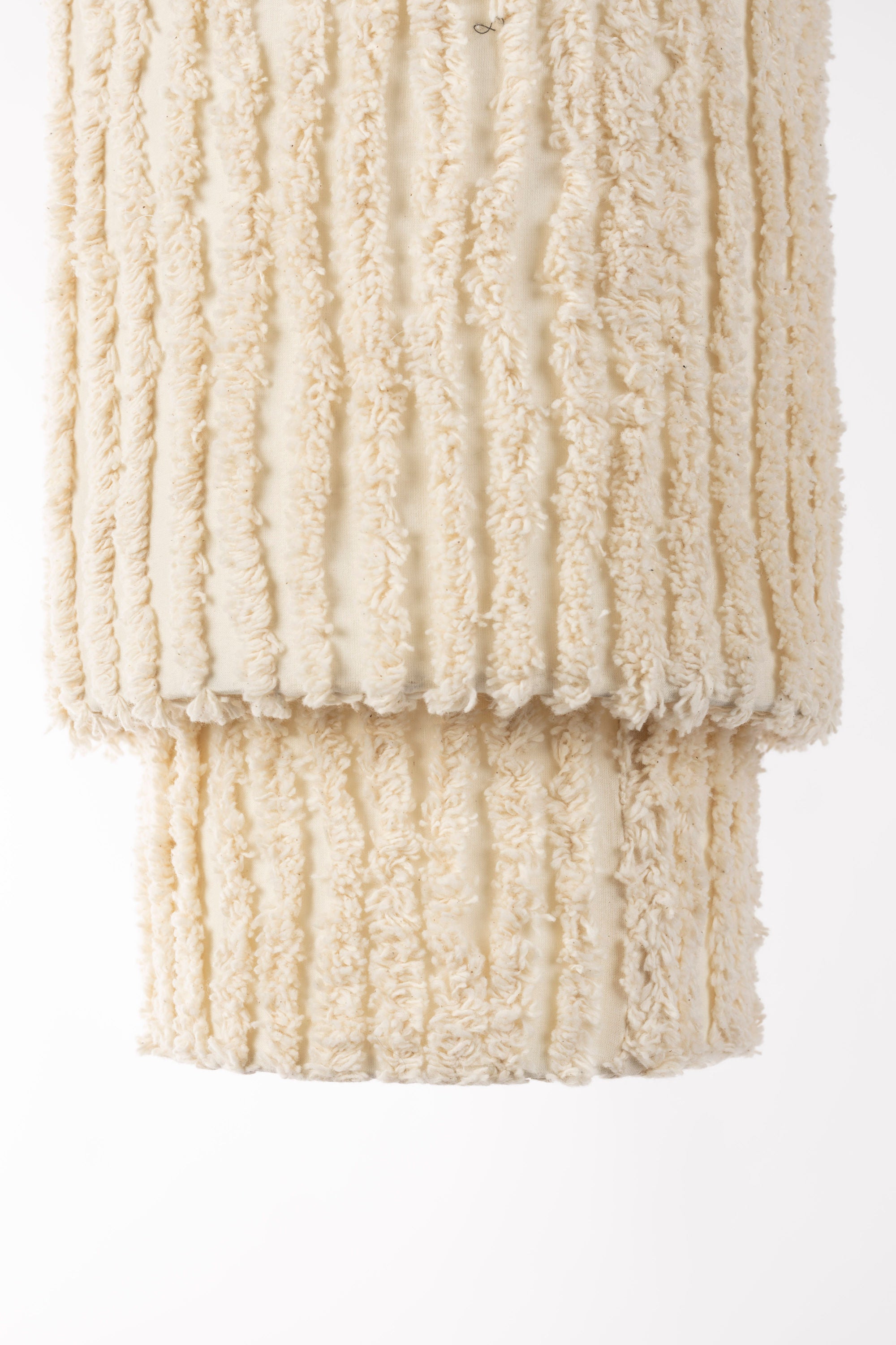 Arjun Beige Cotton Tall Pendant Lamp